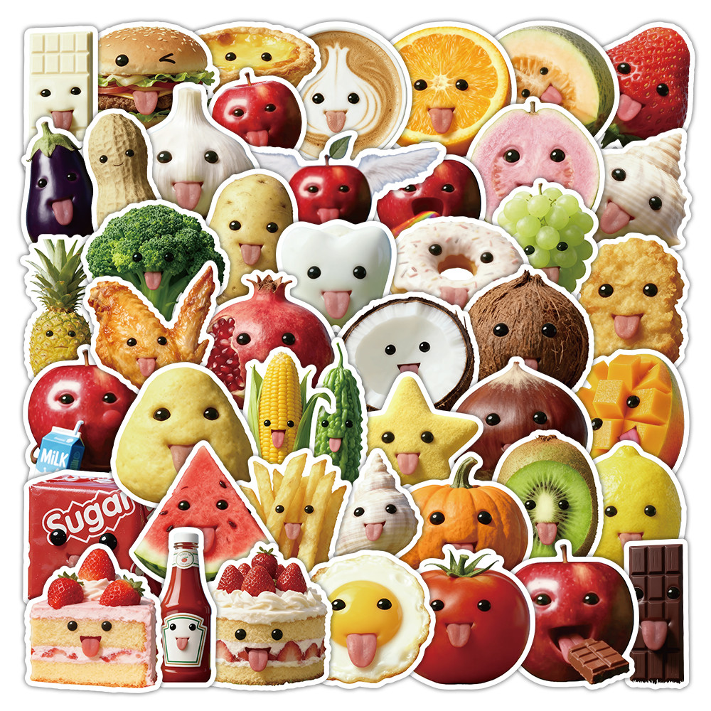 Craft Embellishment World - 53 Pcs Abstract Art Style Food-Themed
