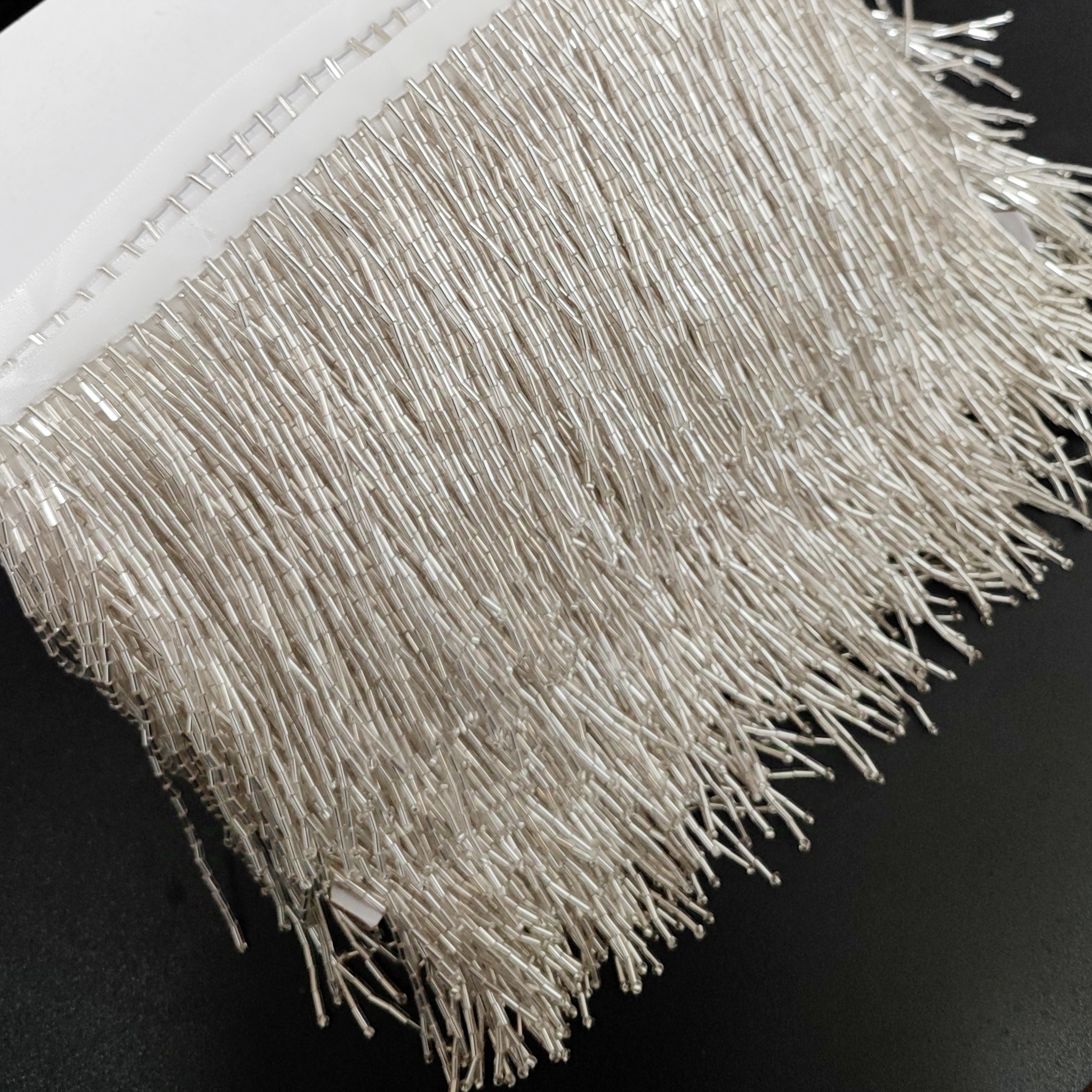 Beaded Trim Fringe - 10cm Wide All Bugle Beads Beaded