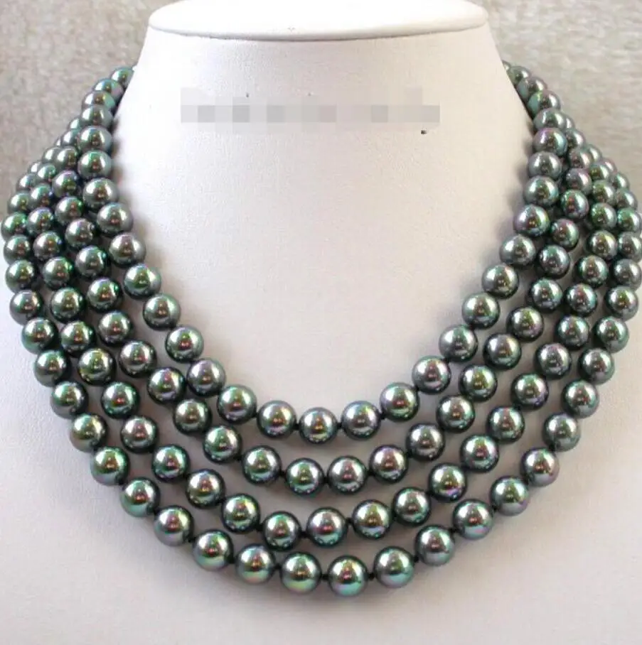 Pearl Trim Chain - stunning 4rows 8mm round south Tahiti