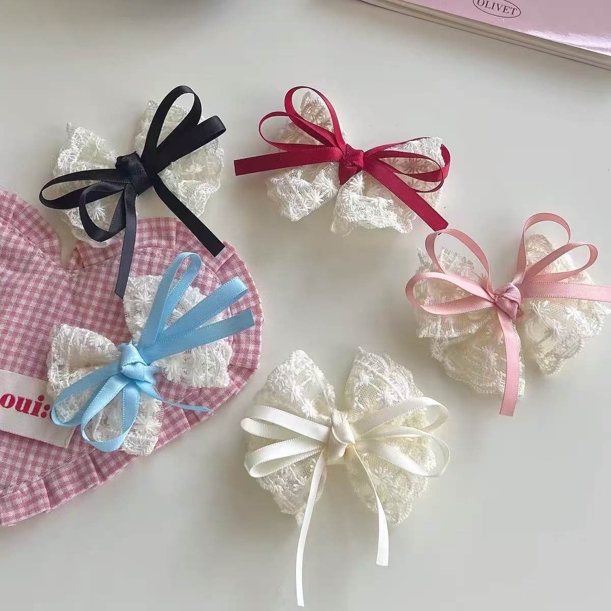 2Pcs Elegant Lace Bow Hairpins - Lace Ribbon Trim recensione e prezzo