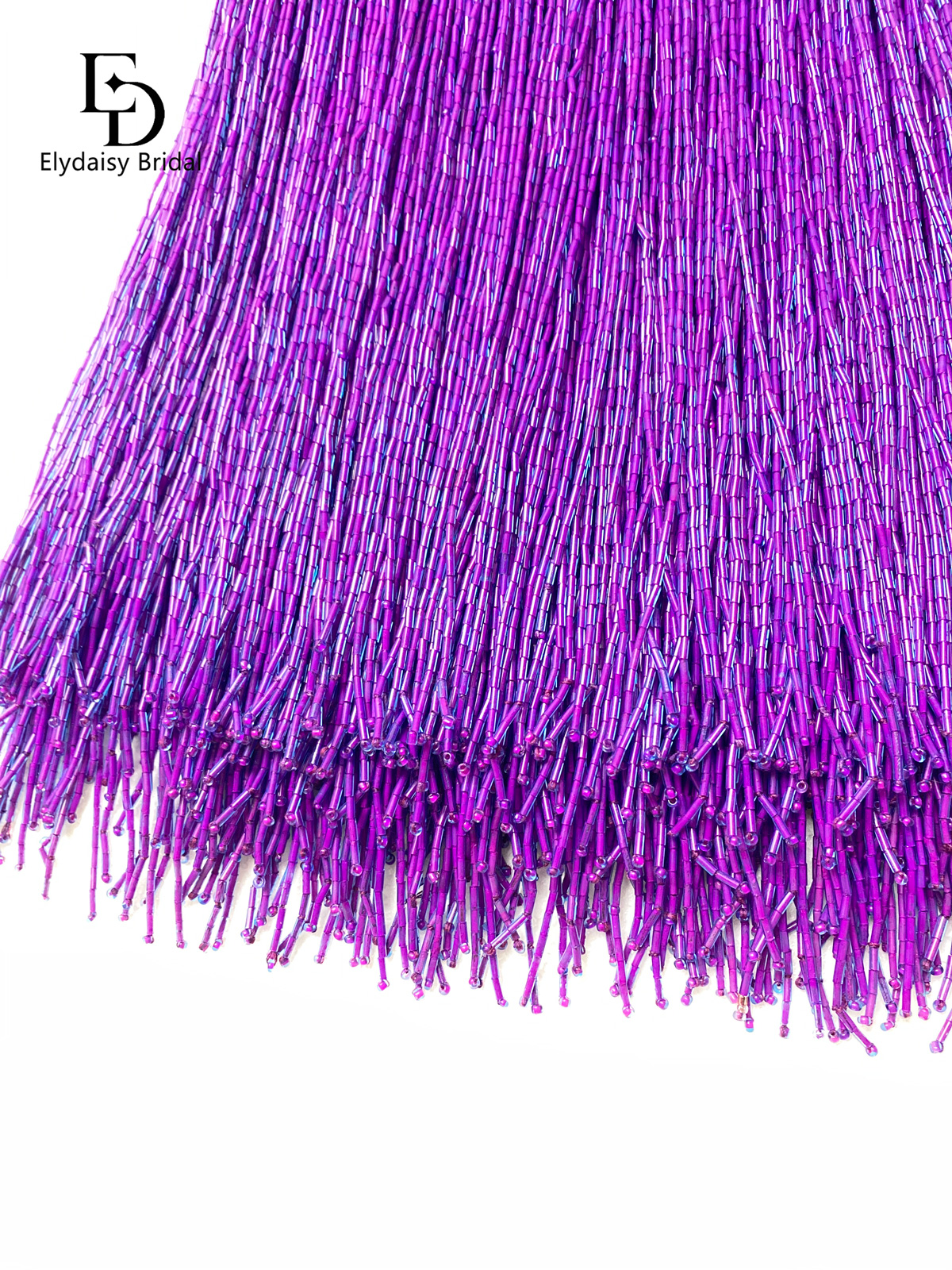 30CM Long Purple Green Black B - Beaded Trim Fringe recensione e prezzo