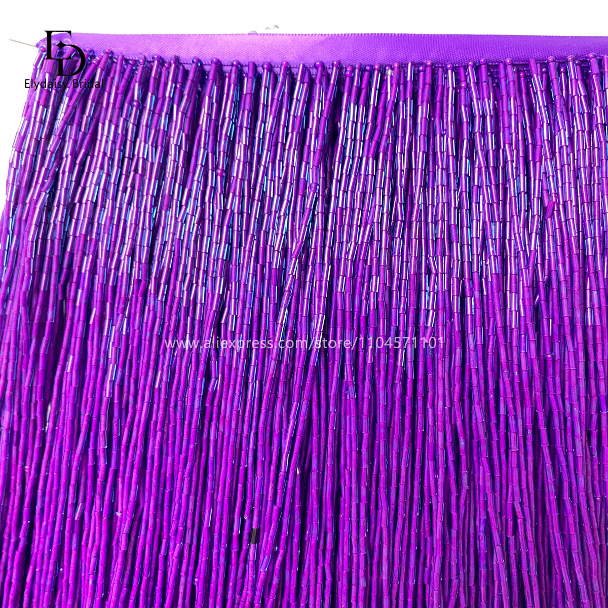 30CM Long Purple Green Black B - Beaded Trim Fringe recensione e prezzo