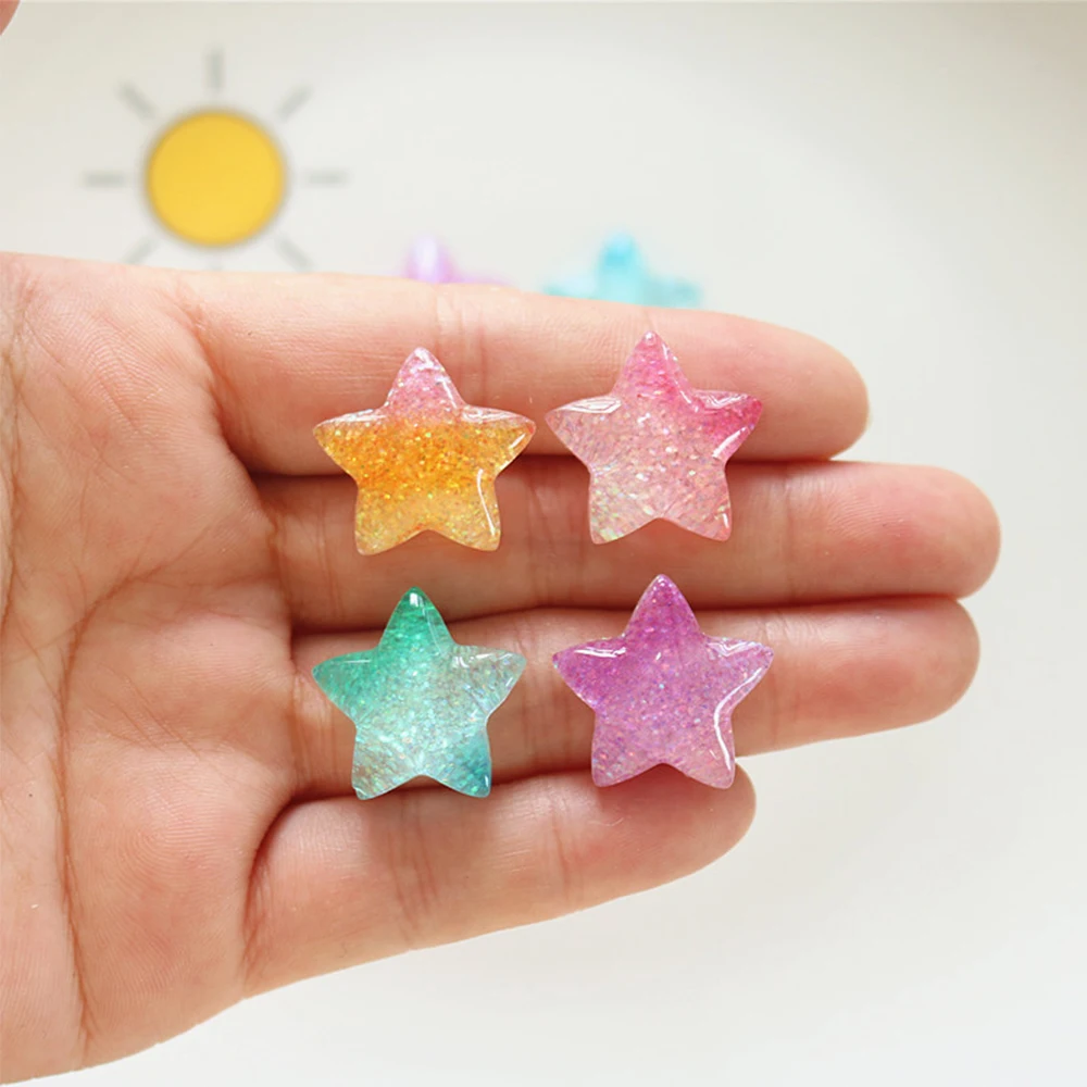 10PCS Gradient Star Series Res - Christmas Craft Embellishment recensione e prezzo