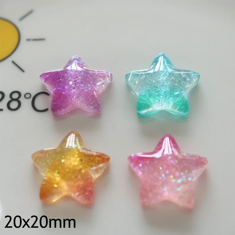 10PCS Gradient Star Series Res - Christmas Craft Embellishment recensione e prezzo