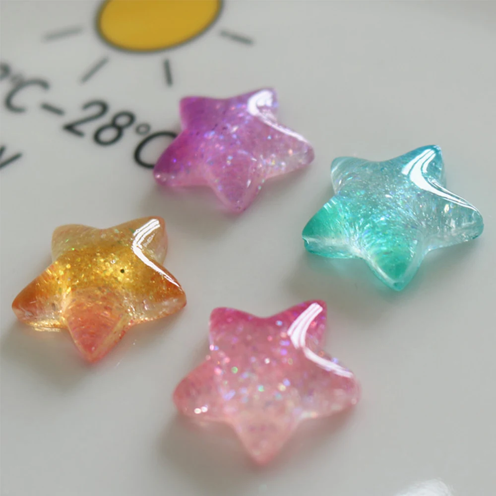 10PCS Gradient Star Series Res - Christmas Craft Embellishment recensione e prezzo