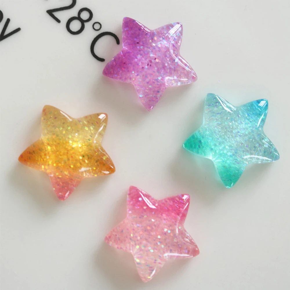 10PCS Gradient Star Series Res - Christmas Craft Embellishment recensione e prezzo