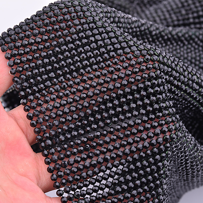 JUNAO 45*120cm Black Gold Crys - Crystal Mesh Fabric recensione e prezzo