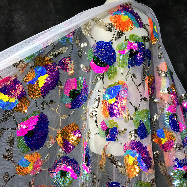 Colorful Crystal Sequins Flowe - Crystal Mesh Fabric recensione e prezzo