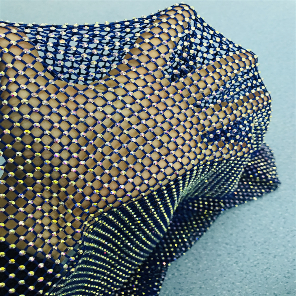Chunky Glitter Blue Yellow Gla - Crystal Mesh Fabric recensione e prezzo