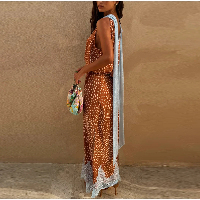 2026 New Elegant Printed Rever - Elastic Lace Trim recensione e prezzo