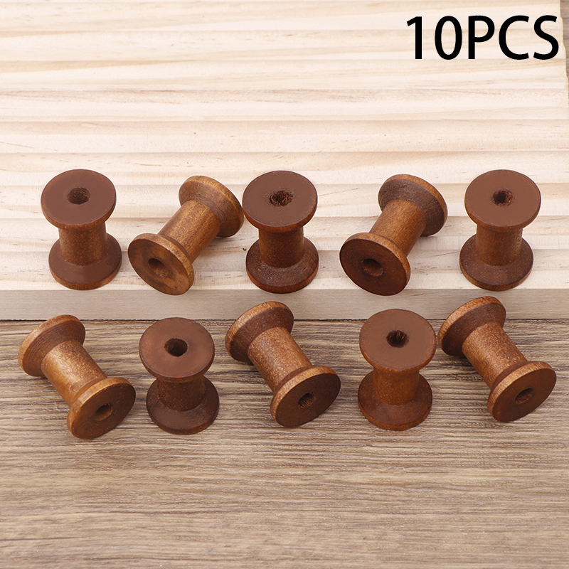 10Pc Vintage Wooden Spools DIY - Organza Ribbon Spool recensione e prezzo