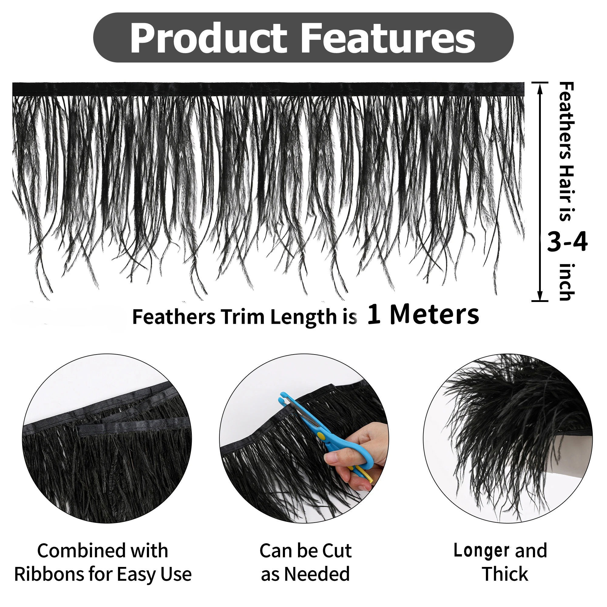 100CM Natural ostrich Feather  - Feather Trim Marabou recensione e prezzo