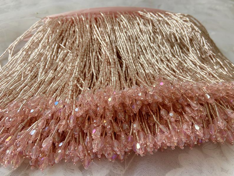 1 Yard Green Bead Fringe Tasse - Beaded Trim Fringe recensione e prezzo
