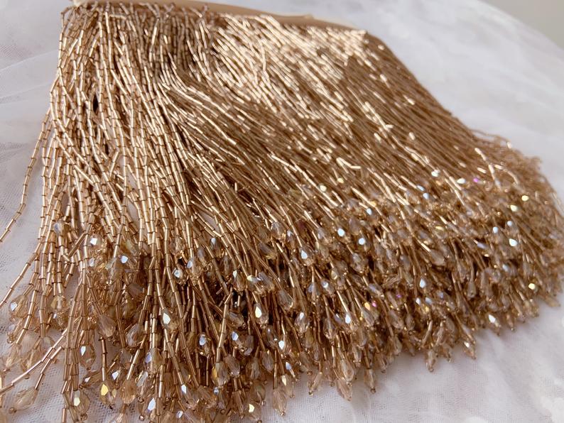 1 Yard Green Bead Fringe Tasse - Beaded Trim Fringe recensione e prezzo