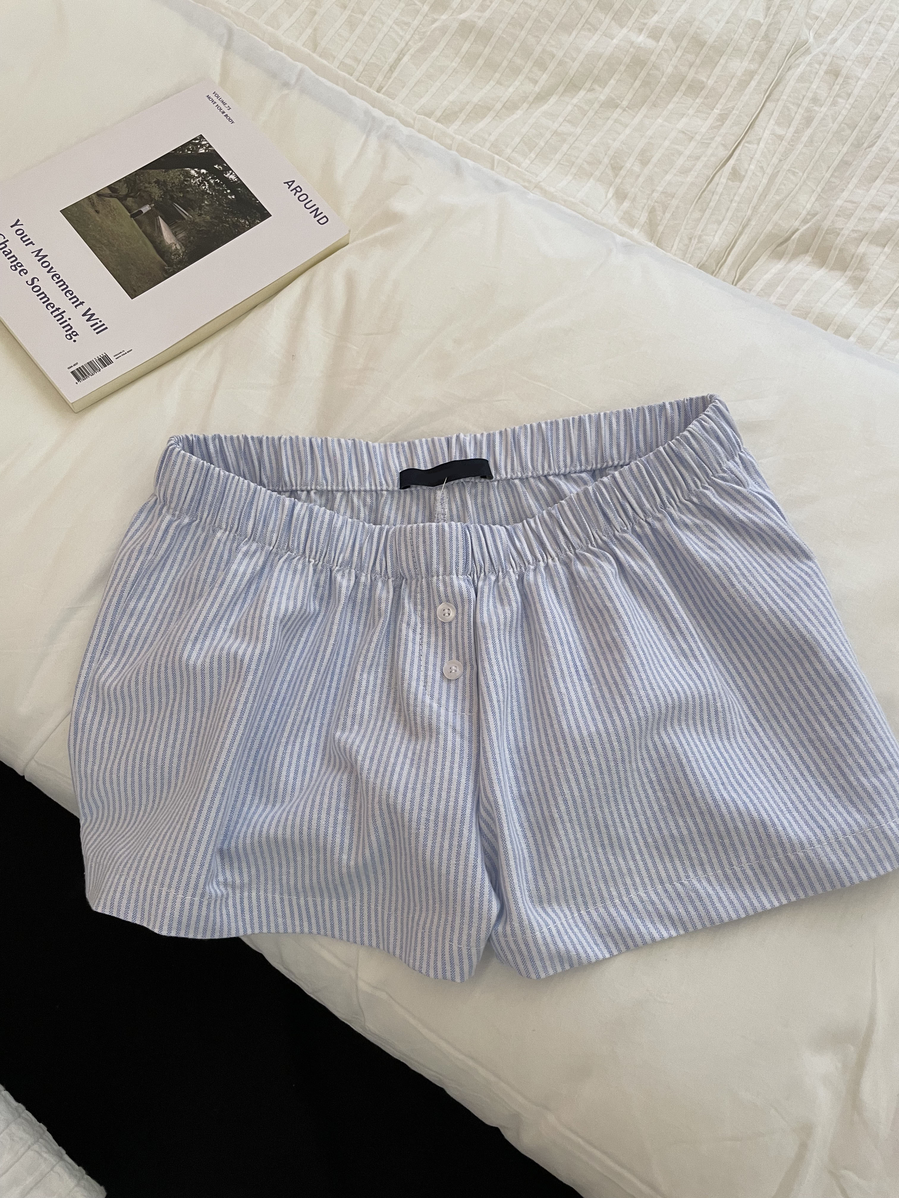 Blue Striped Shorts 2 Piece Se - Elastic Lace Trim recensione e prezzo