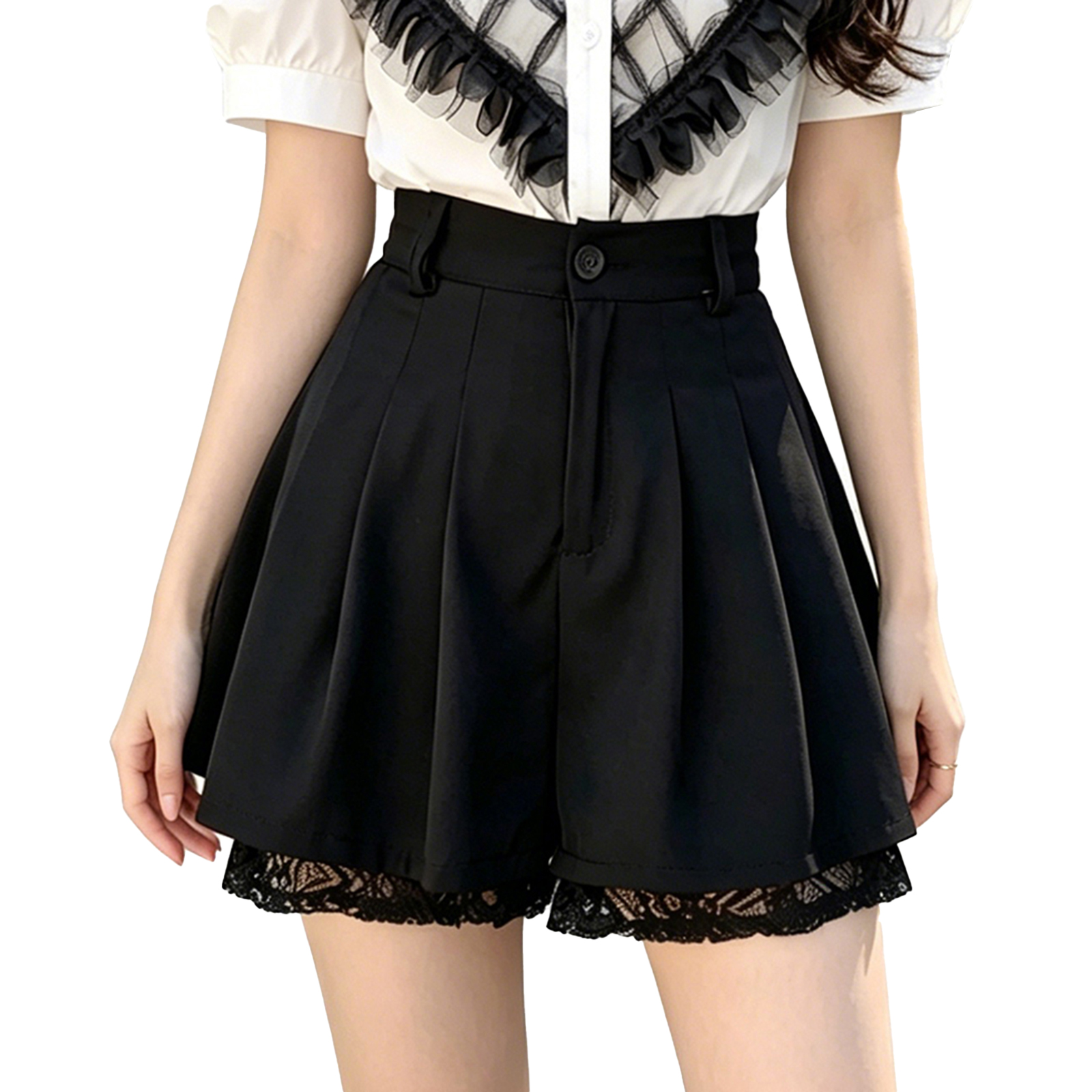 Women High Waist Tailored Trou - Elastic Lace Trim recensione e prezzo