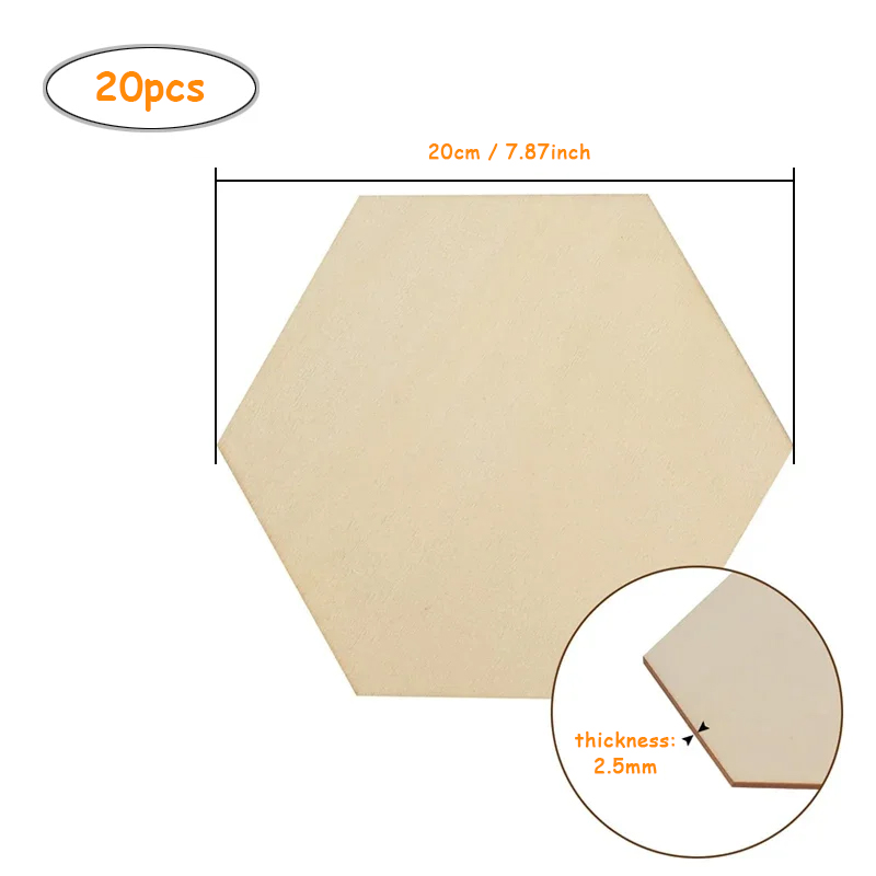 20pcs 20cm Hexagon Unfinished  - Embellish Craft recensione e prezzo
