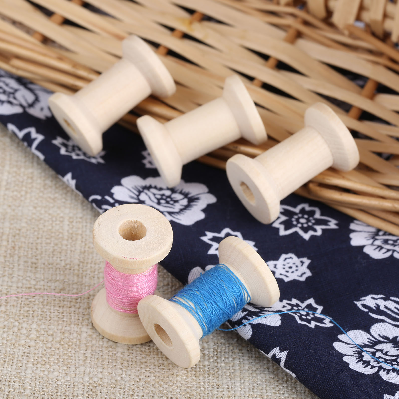 10Pcs Sewing Wooden Bobbins Sp - Organza Ribbon Spool recensione e prezzo