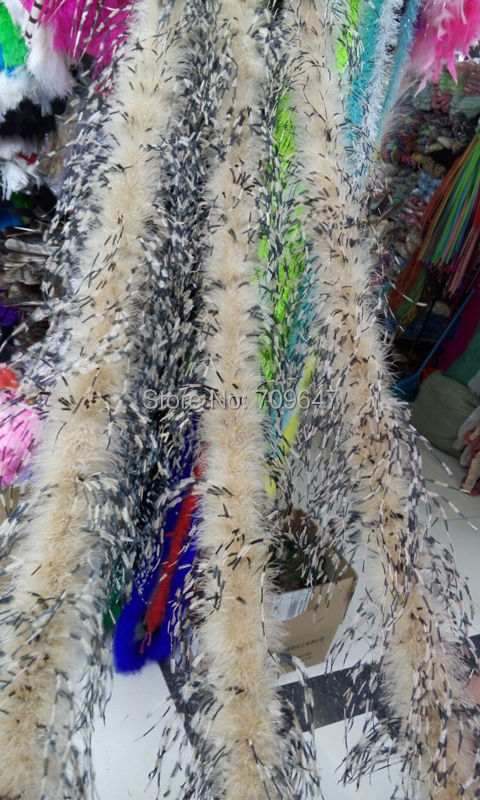 2Yards/lot Luxury Khaki&BLACK& - Feather Trim Marabou recensione e prezzo