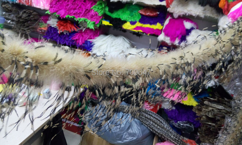 2Yards/lot Luxury Khaki&BLACK& - Feather Trim Marabou recensione e prezzo