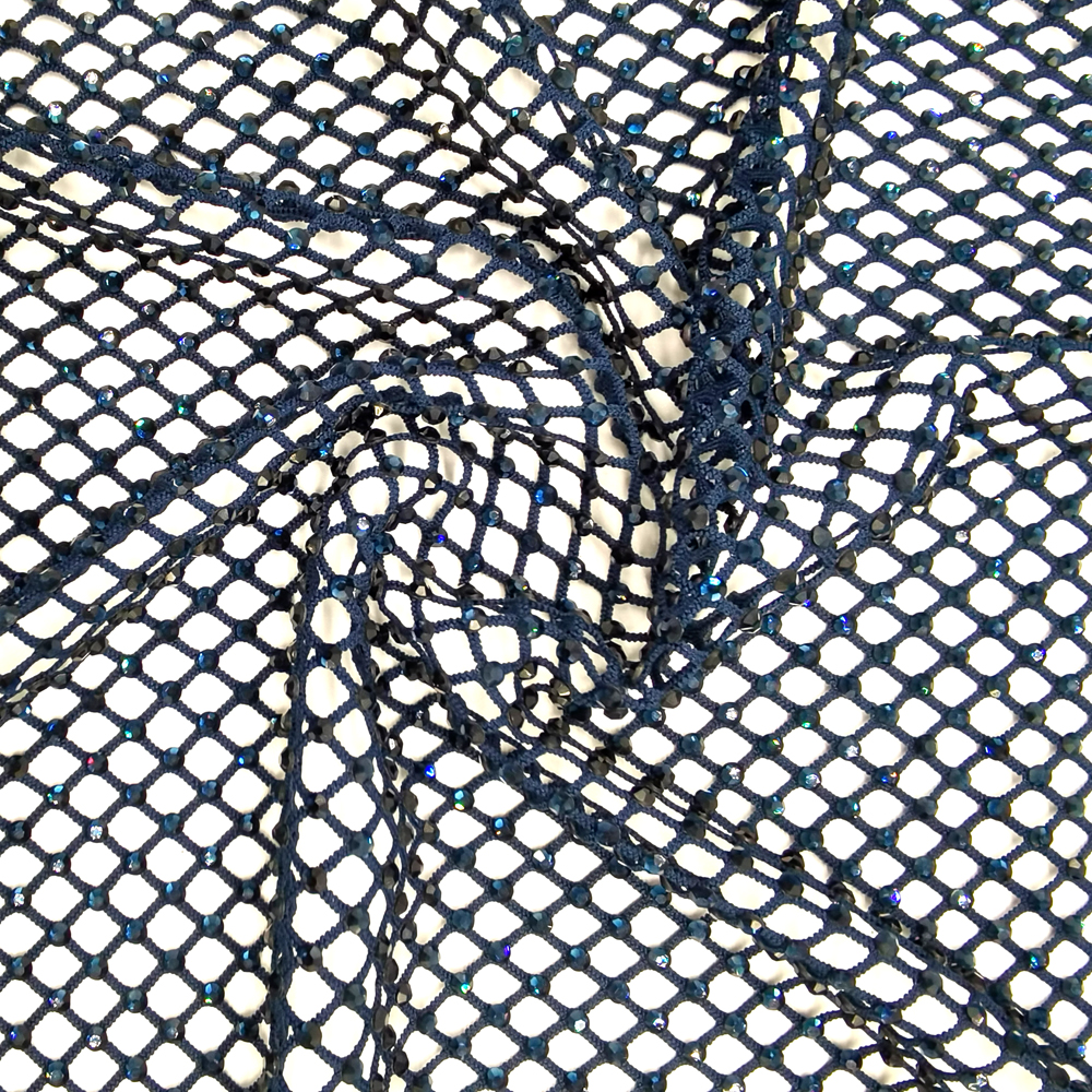 SS10 Rhinestones Mesh Navy Col - Crystal Mesh Fabric recensione e prezzo