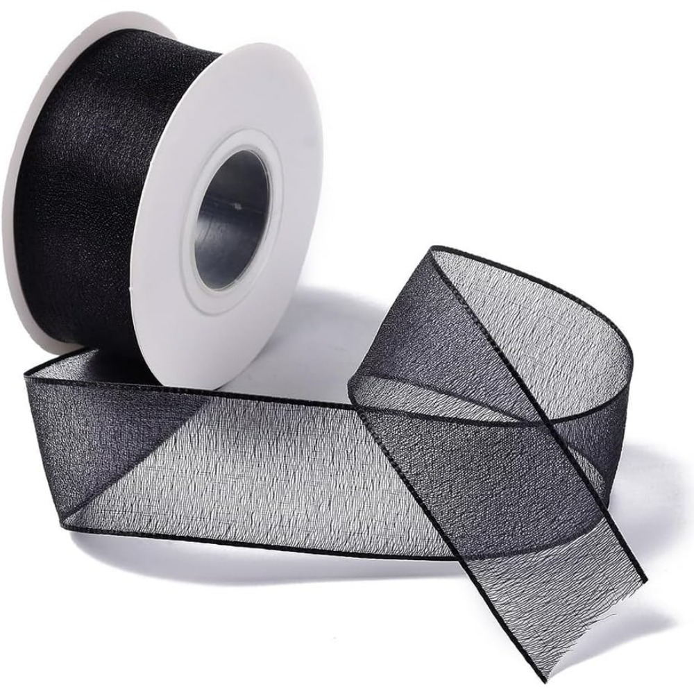 1Inch Black Organza Ribbon Wir - Organza Ribbon Spool recensione e prezzo