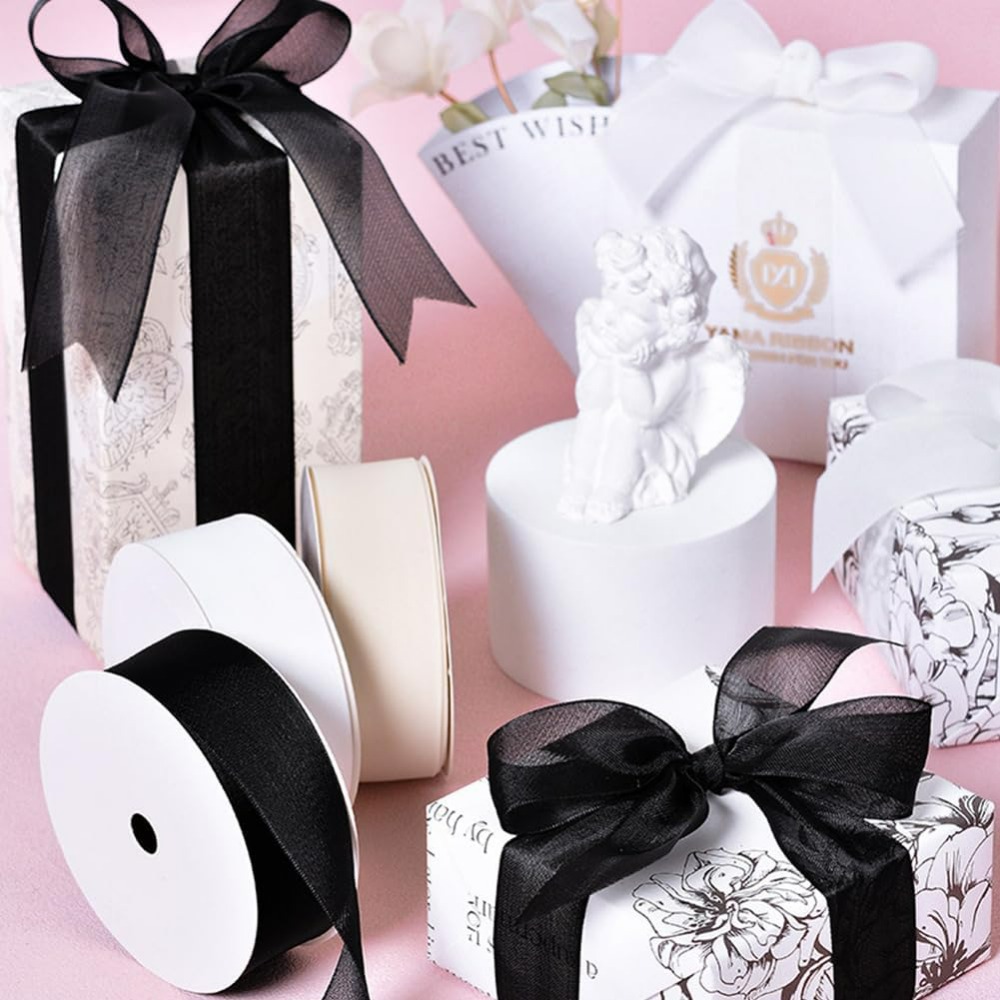 1Inch Black Organza Ribbon Wir - Organza Ribbon Spool recensione e prezzo