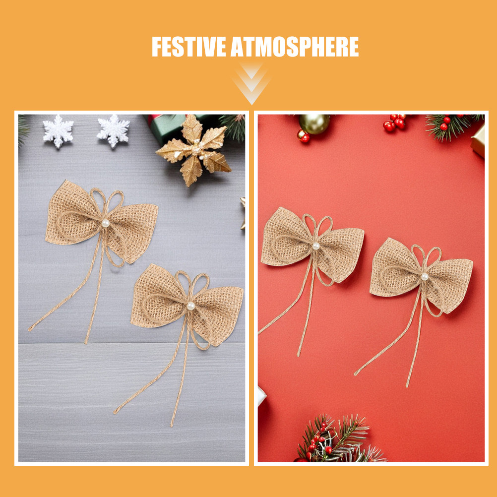 15Pcs Small Burlap Bows Christ - Christmas Craft Embellishment recensione e prezzo