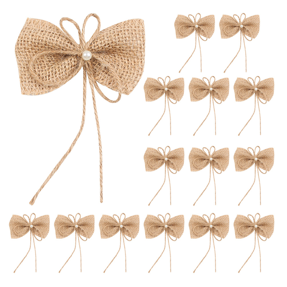 15Pcs Small Burlap Bows Christ - Christmas Craft Embellishment recensione e prezzo