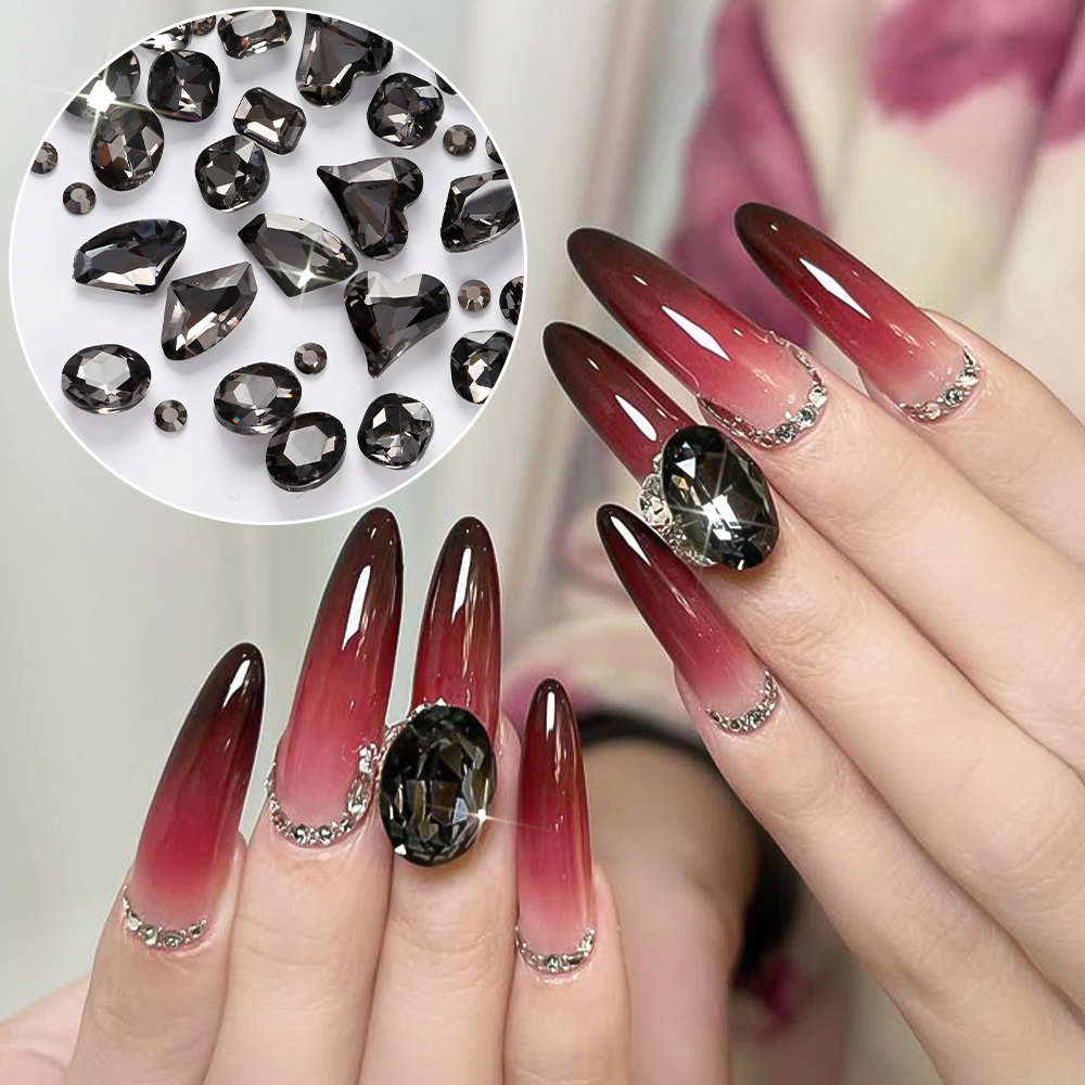 12Grids 3D Black Heart/Square/ - Hotfix Rhinestone Sheet recensione e prezzo