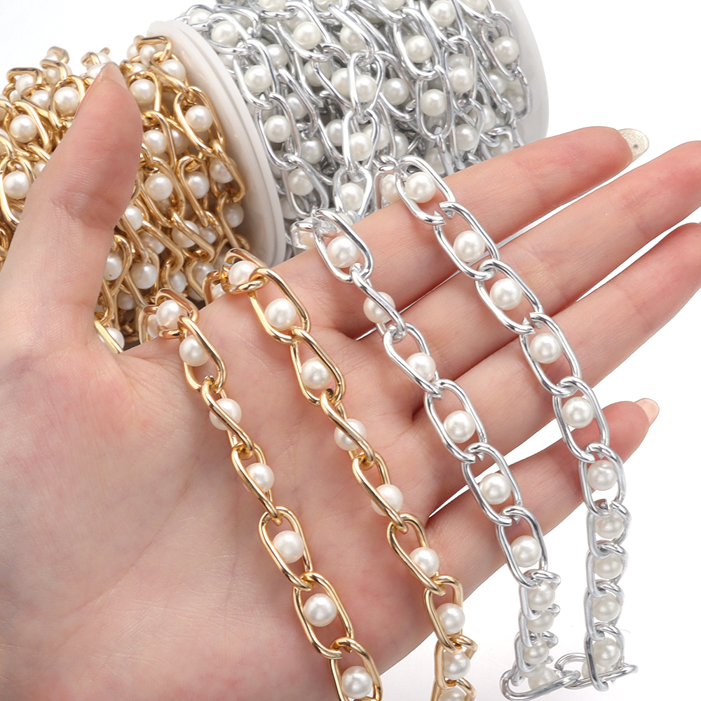 5Yards/Roll Beaded Chain Imita - Pearl Trim Chain recensione e prezzo