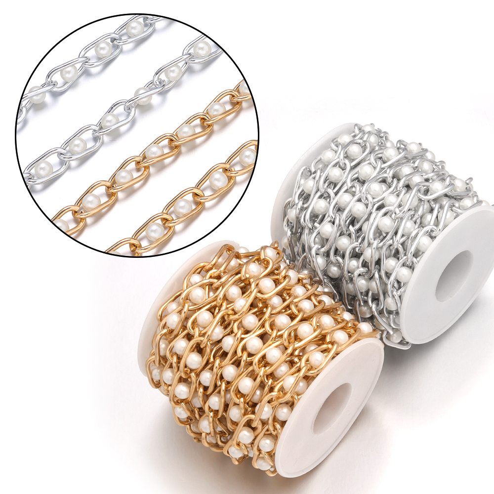 5Yards/Roll Beaded Chain Imita - Pearl Trim Chain recensione e prezzo