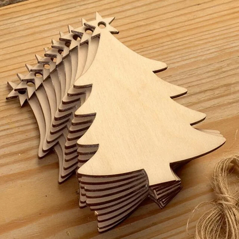 10PCS Wooden Tree Bell Deer Un - Christmas Craft Embellishment recensione e prezzo