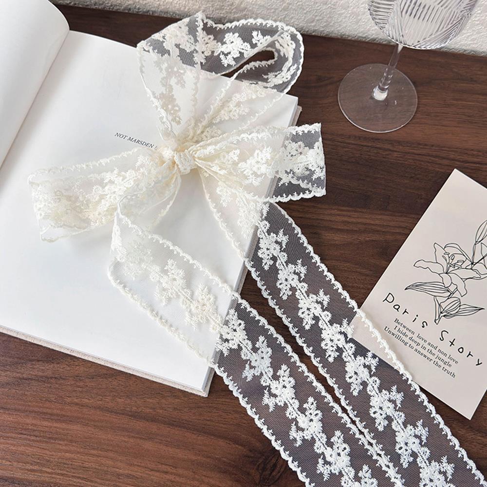 Elegant Lace Scarf Bow Necklac - Lace Ribbon Trim recensione e prezzo