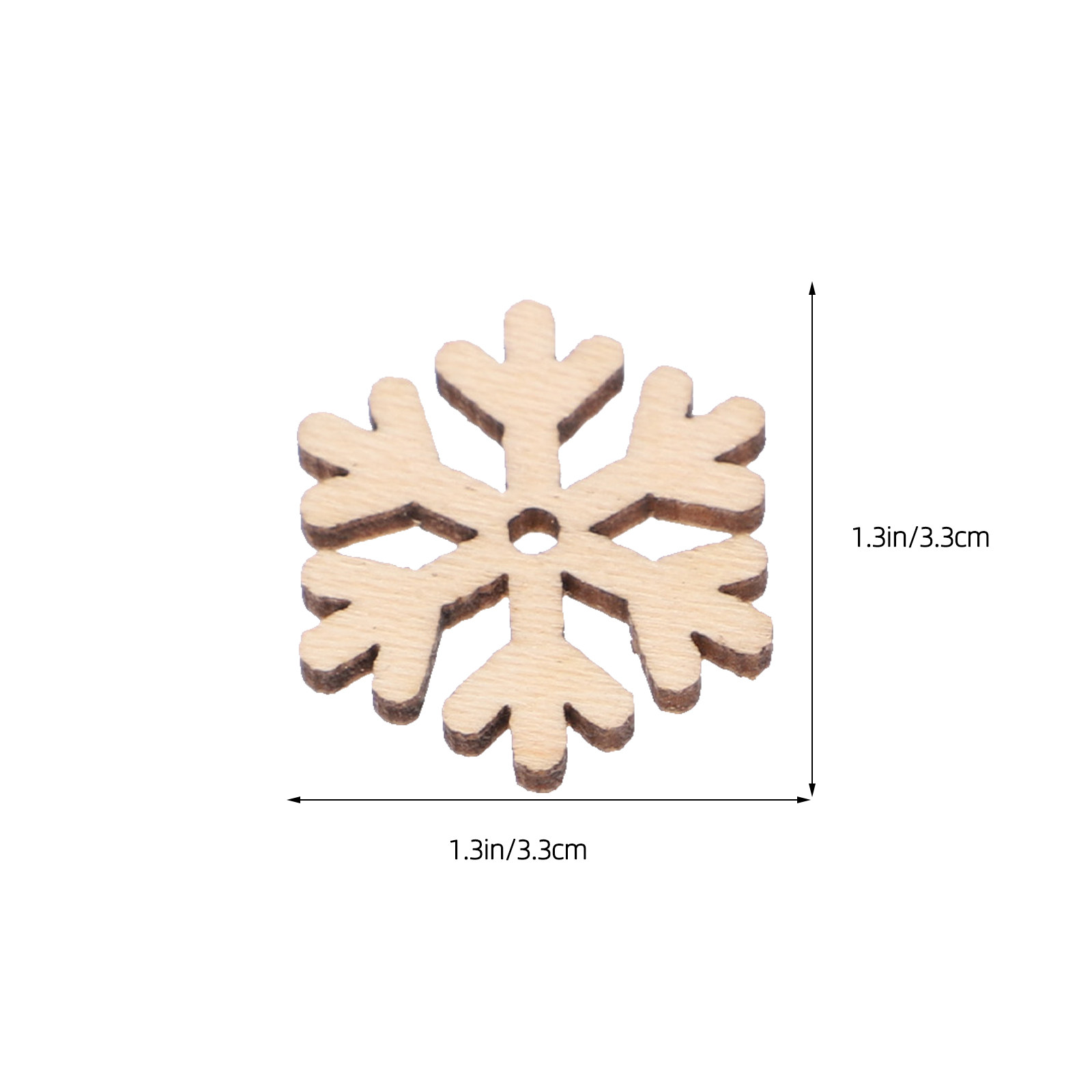 100Pcs Mini Wood Snowflake Cut - Christmas Craft Embellishment recensione e prezzo
