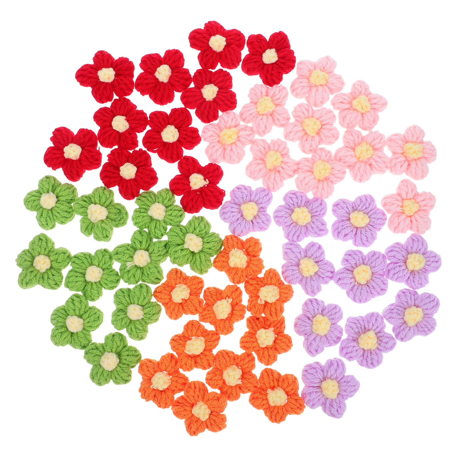 50Pcs Crochet Yarn Flowers Han - Embellish Craft recensione e prezzo