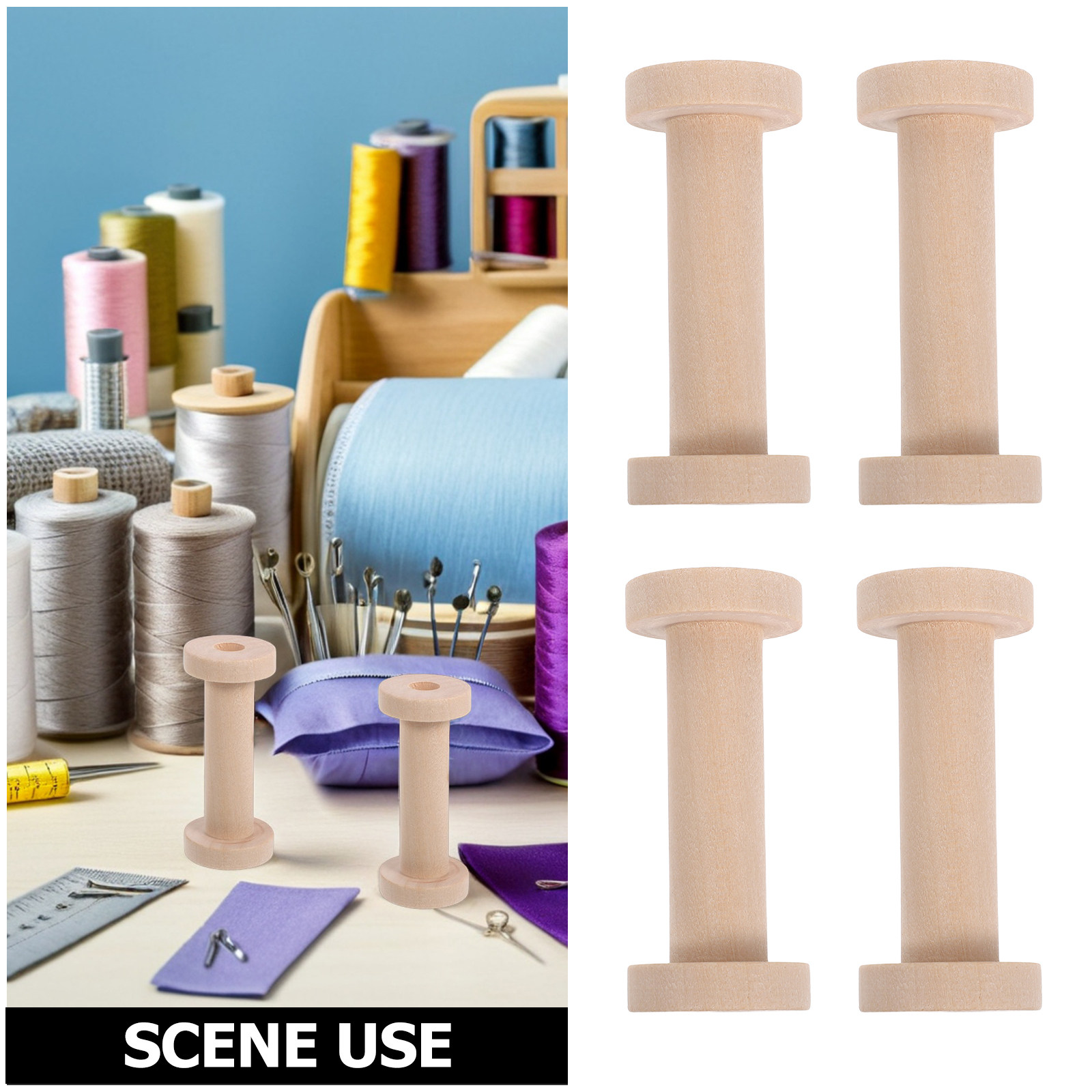 15Pcs Vintage Wooden Spools Em - Embroidery Craft recensione e prezzo