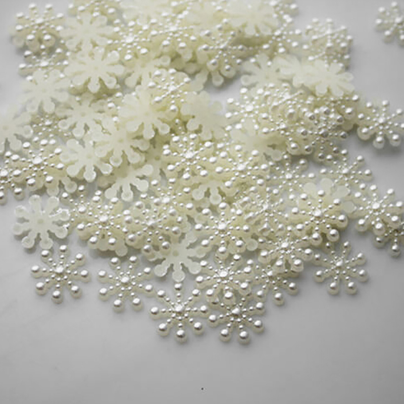 100pcs White Pearl Resin Snowf - Christmas Craft Embellishment recensione e prezzo