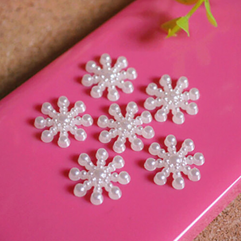 100pcs White Pearl Resin Snowf - Christmas Craft Embellishment recensione e prezzo