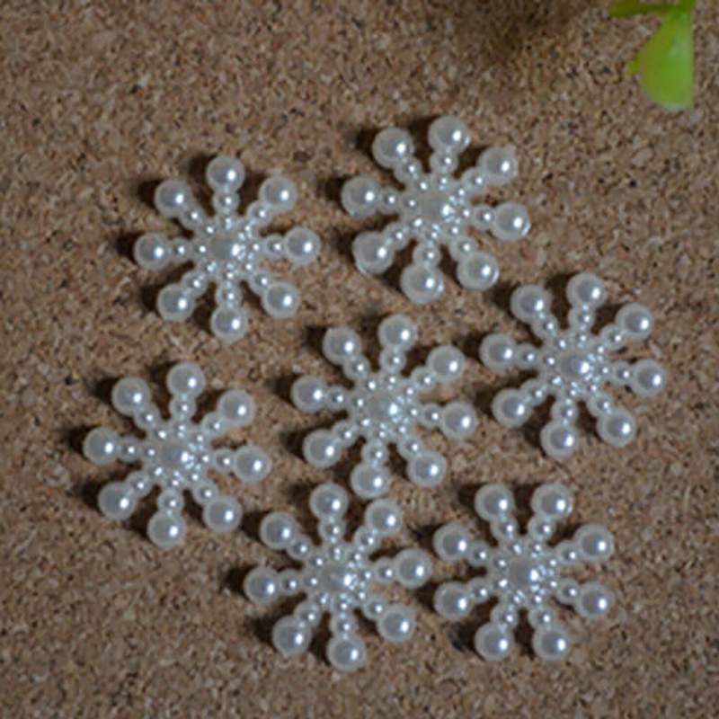 100pcs White Pearl Resin Snowf - Christmas Craft Embellishment recensione e prezzo