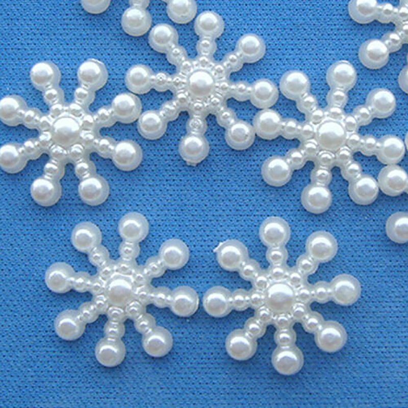 100pcs White Pearl Resin Snowf - Christmas Craft Embellishment recensione e prezzo