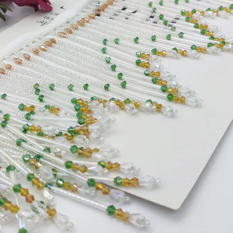 Glass Tube Fringe Tassel 16cm  - Beaded Trim Fringe recensione e prezzo