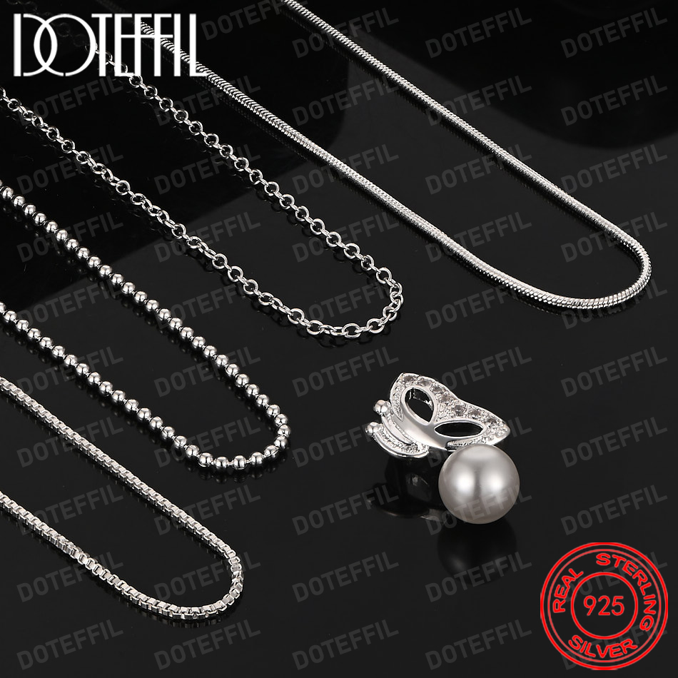 925 Sterling Silver Exquisite  - Pearl Trim Chain recensione e prezzo