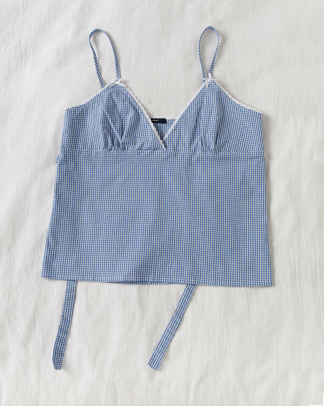 Blue Plaid Shorts 2 Piece Set  - Elastic Lace Trim recensione e prezzo