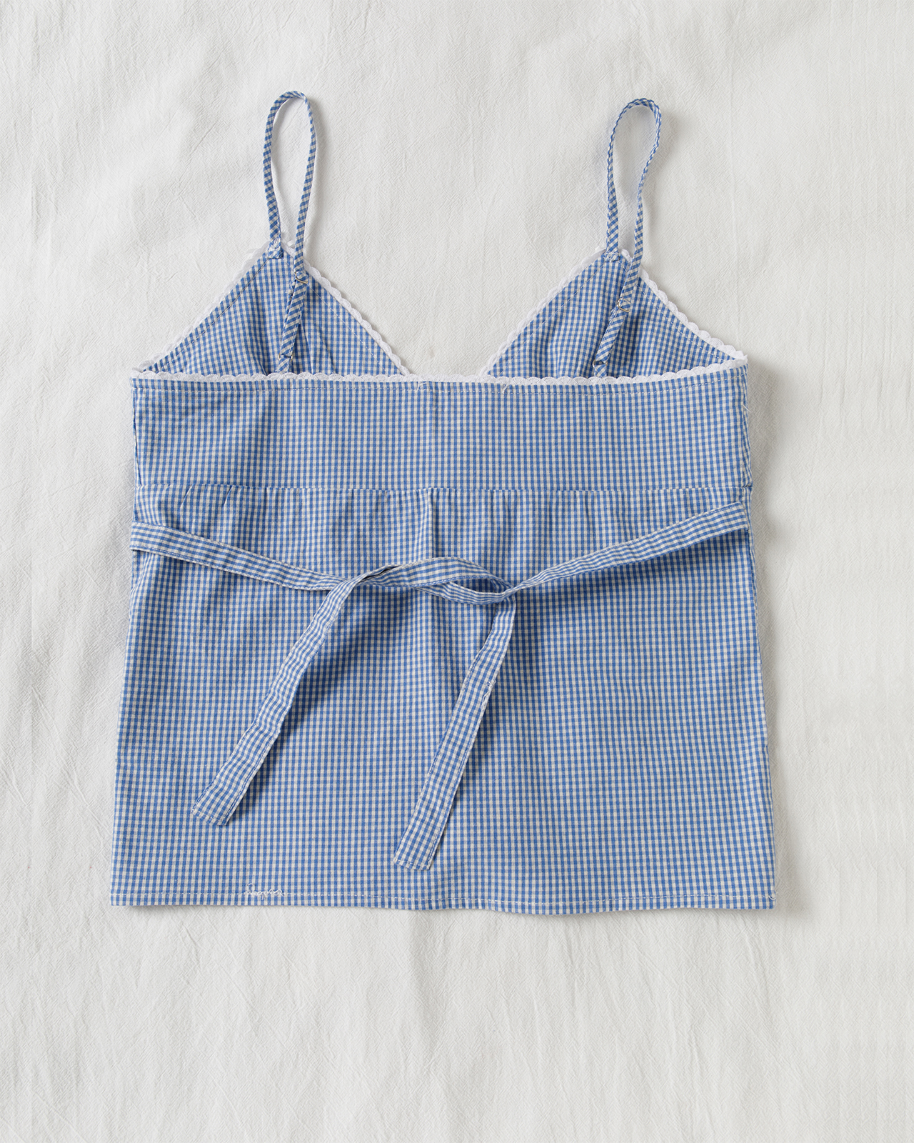 Blue Plaid Shorts 2 Piece Set  - Elastic Lace Trim recensione e prezzo