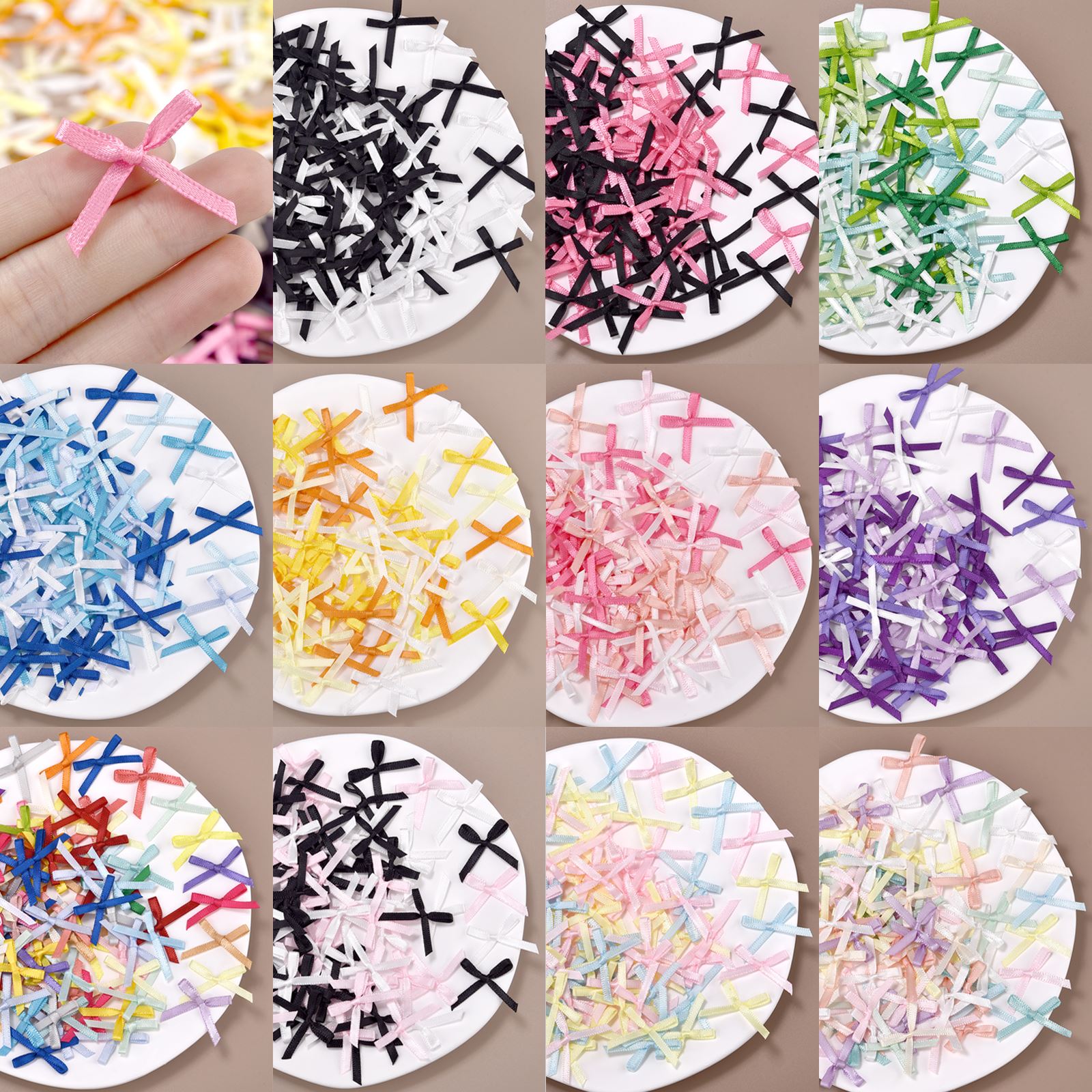 100Pcs 3mm Ribbons Mini Satin  - Christmas Craft Embellishment recensione e prezzo