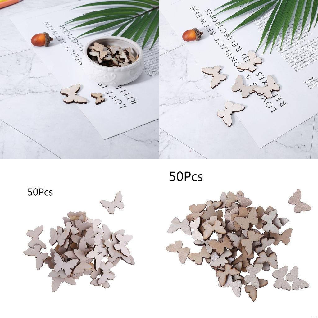 50 Pcs for Butterfly Wooden Sl - Christmas Craft Embellishment recensione e prezzo