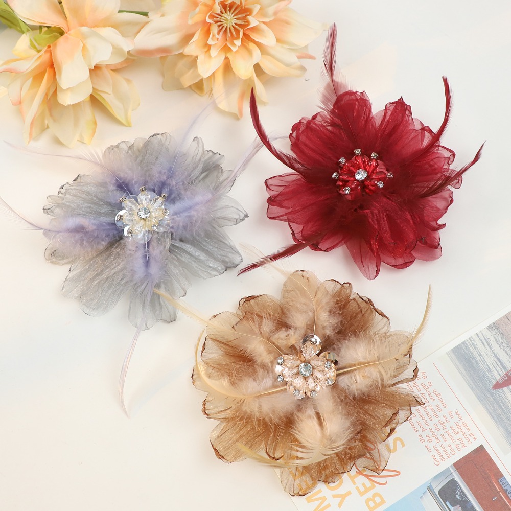 Handmade Mesh Feather Flower B - Crystal Mesh Fabric recensione e prezzo