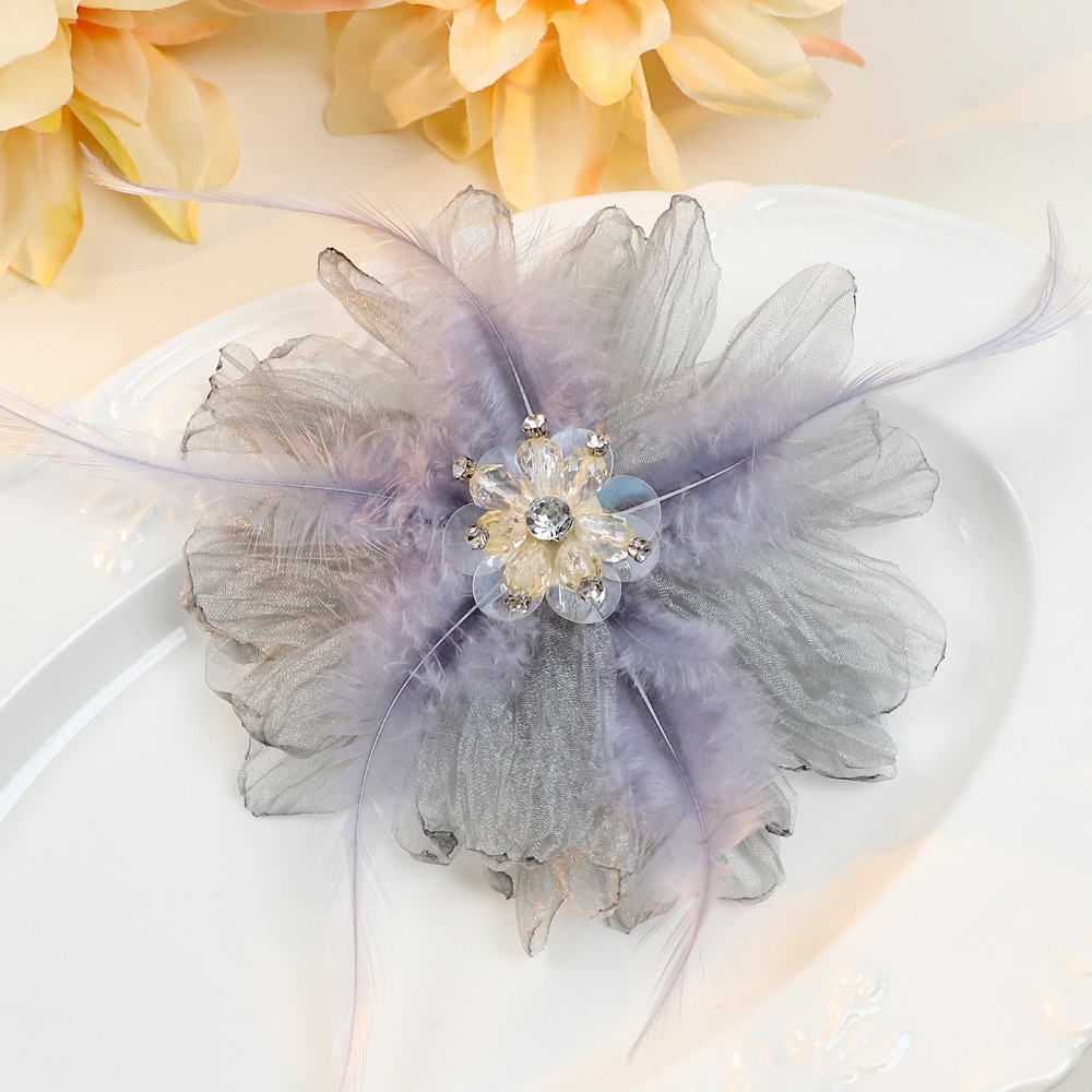 Handmade Mesh Feather Flower B - Crystal Mesh Fabric recensione e prezzo