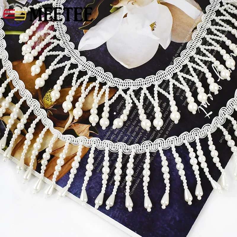 1/2Yards Pearl Beaded Tassel F - Beaded Trim Fringe recensione e prezzo